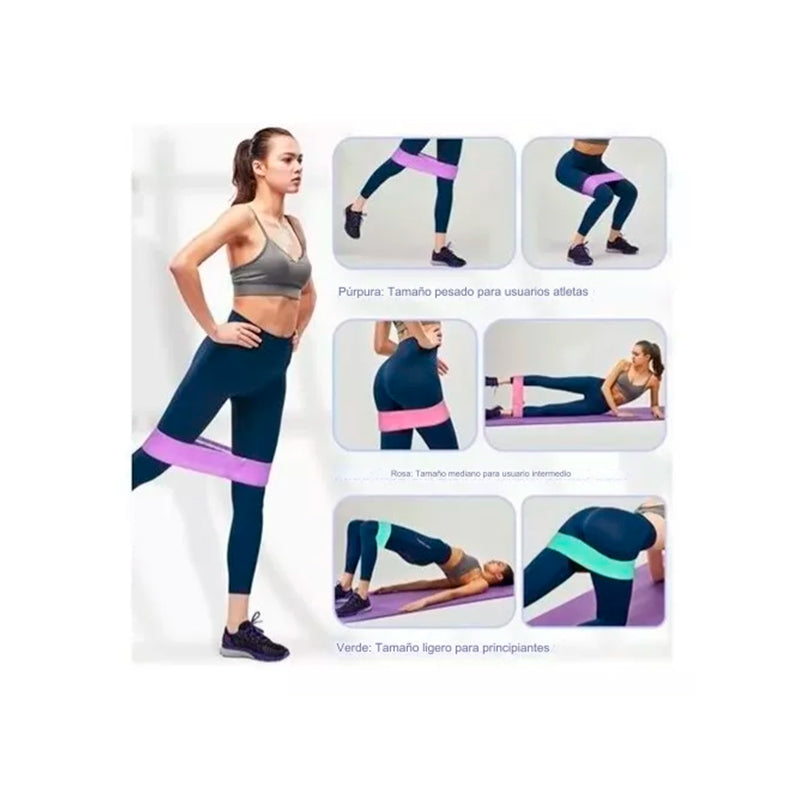 Set de 3 Bandas de Resistencia para Gimnasio