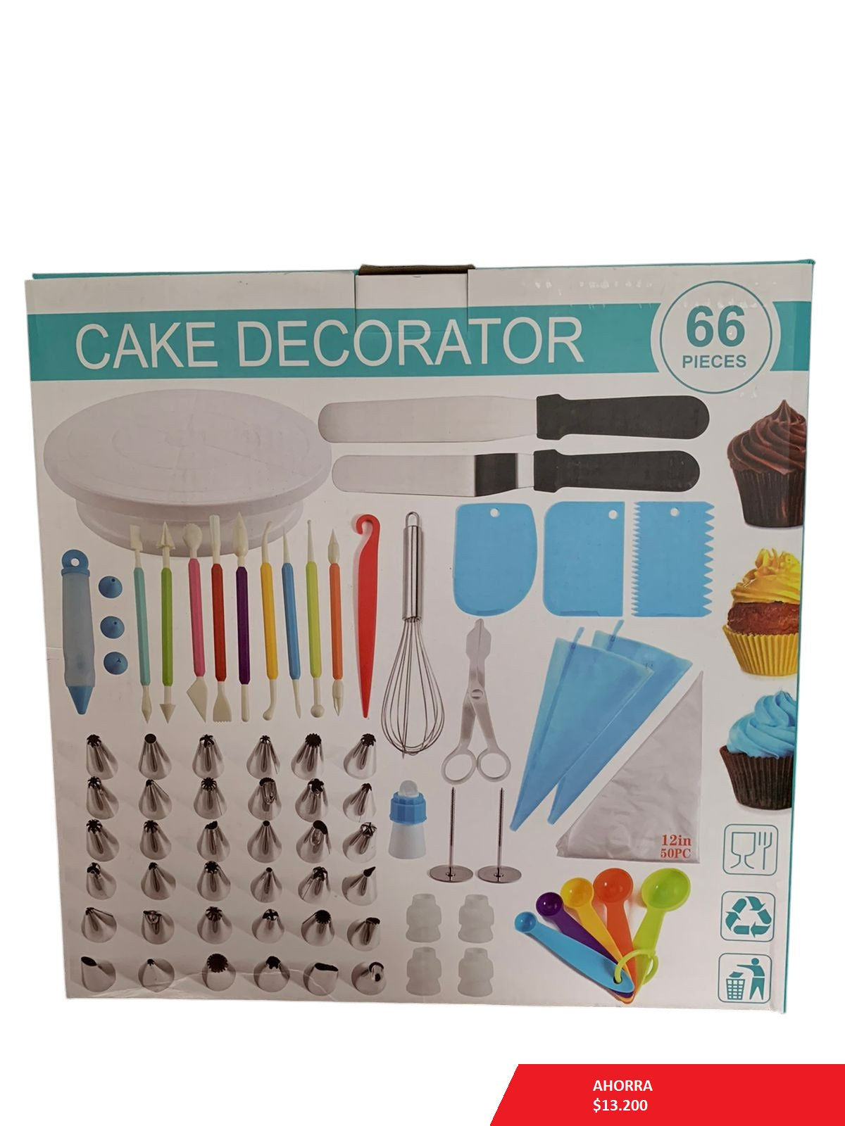 Kit Decoración Pastelería 66pzs