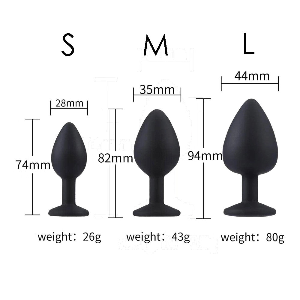 Plug Anal De Silicona Con Joya- Talls M