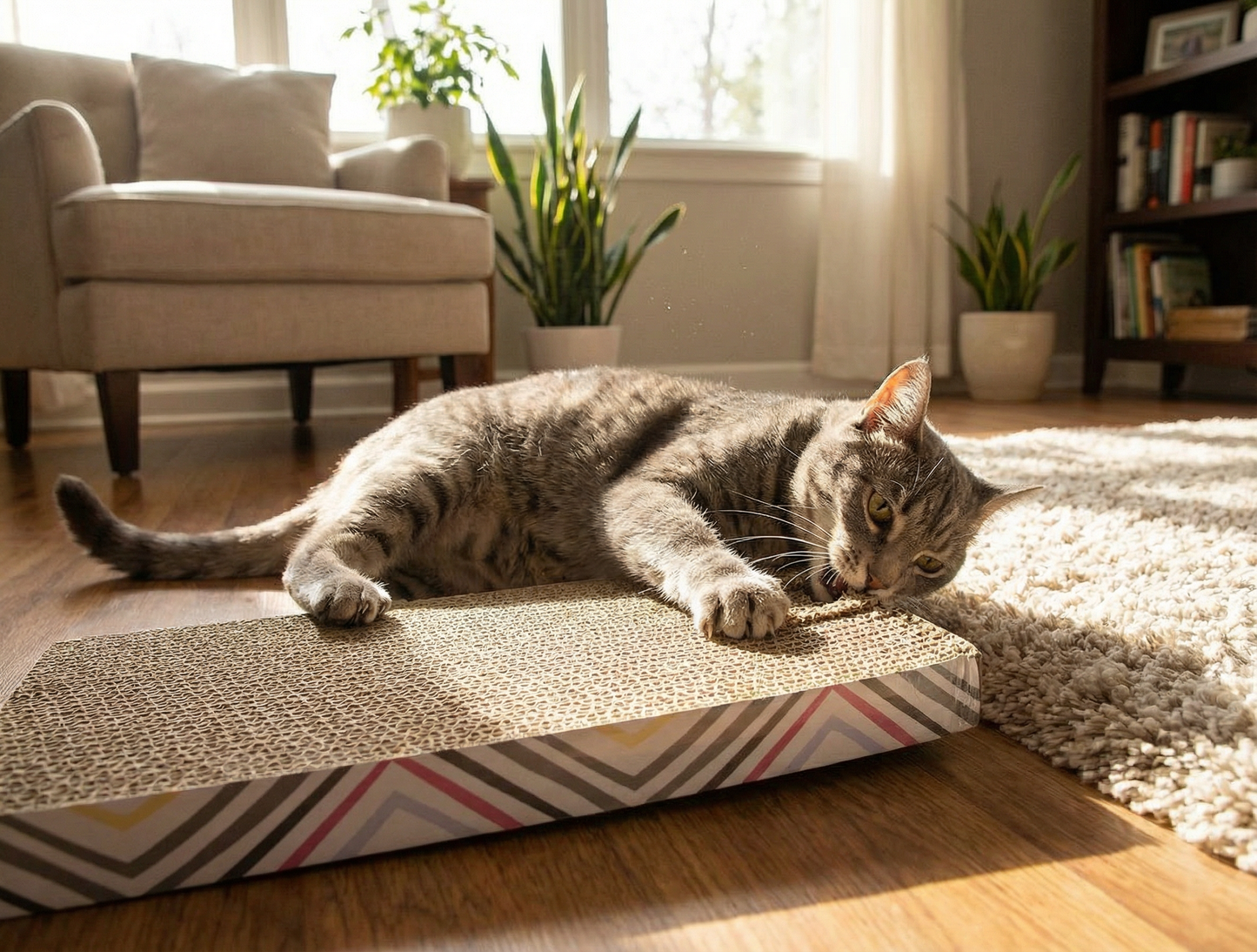 Rascador de cartón para gato  afilador de uñas (SALEM) - TCC0015