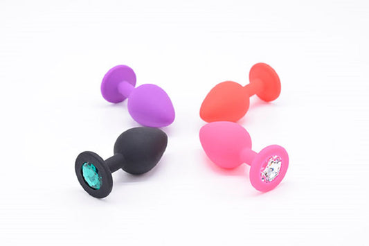 Plug Anal De Silicona Con Joya- Talls M