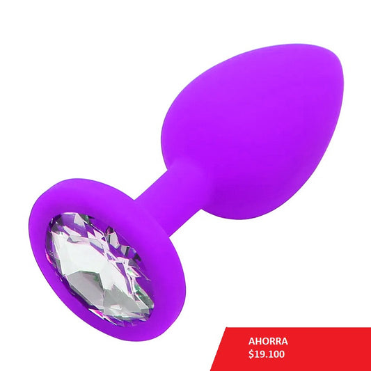 Plug Anal De Silicona Con Joya- Talls M